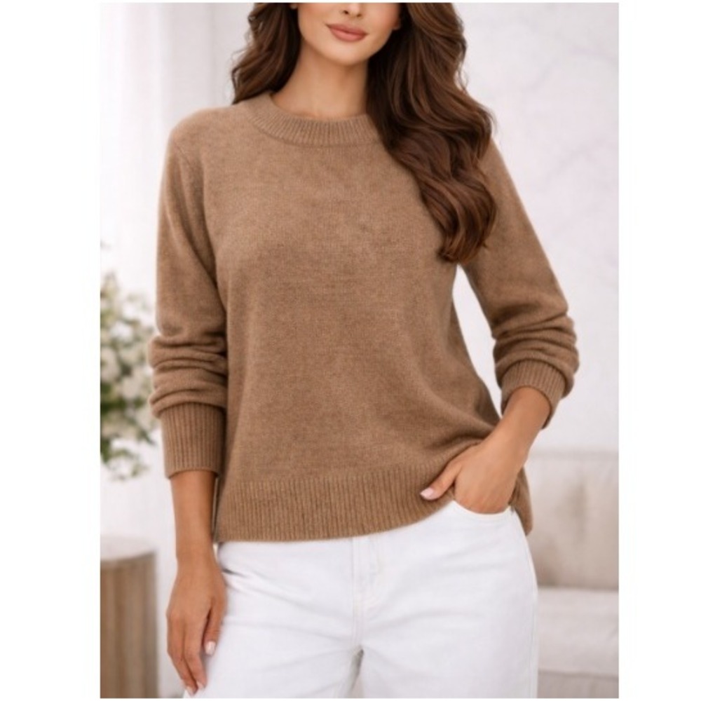 Quince‎ Women's Teak Mongolian Cashmere Oversized Crewneck Sweater Size M NWT